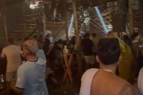 SUSTO NO ALTIPLANO: Estrutura de casa de festas desaba durante show e deixa mais de 40 feridos - VEJA OS VÍDEOS
